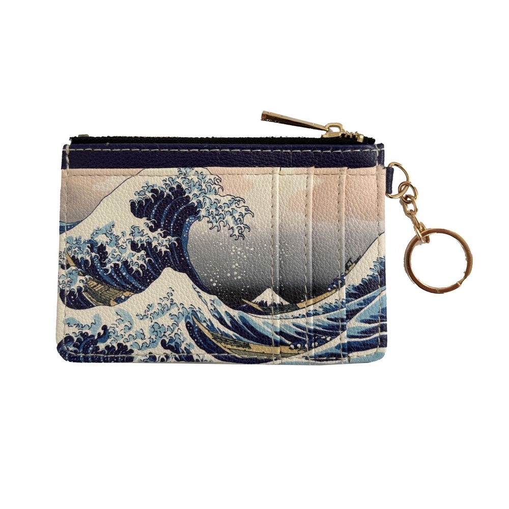 Great Wave Print Card Holder with Keyring